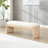 Sandy Rubberwood Bench With Soft Cushion Seat