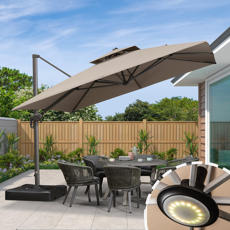 Parasol en porte-à-faux 11 pi, Taupe