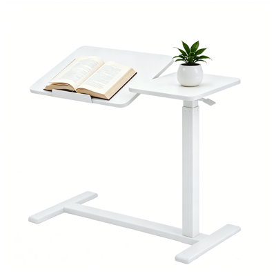 Bureau debout en bois et métal l 27,6 po x P 15,7 po x H 43 po - Blanc