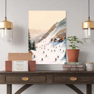 Canvas Wall Art Ski Resort Mountain Scene Print Poster Vintage Poster Print Home Decor
