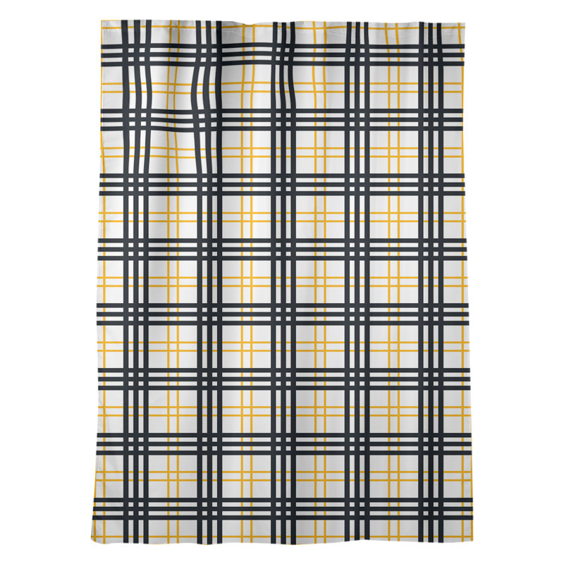 Room Darkening Curtain Single Panel, Cream/Black/Yellow