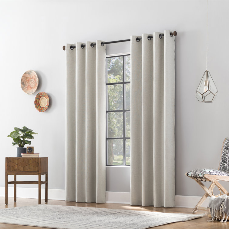 Attiya Textured Linen Blend Blackout Grommet Curtain Panel
