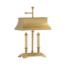 Wildwood Tea Box Antique Patina Bone Silkette Brass Table Lamp