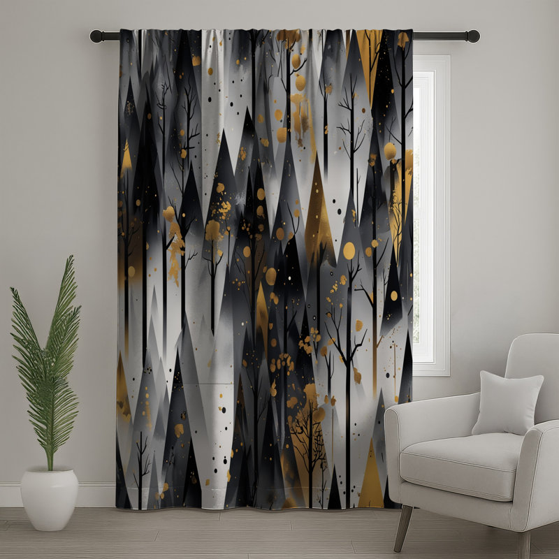 Rideaux de fenêtre Black Forest Illustration, voilages et voilages occultants - 1 panneau, Blockout, 50" x 80" - 1 Panel