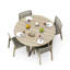 6 Seats 7 Pcs Grade-A Weathered Teak Wood Dining Set: 60" Sema Round Table And 6 Sema Armless Chairs #11Se3500-848329710