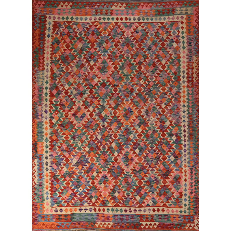 Reversible Wool Kilim Oriental Area Rug 9x11