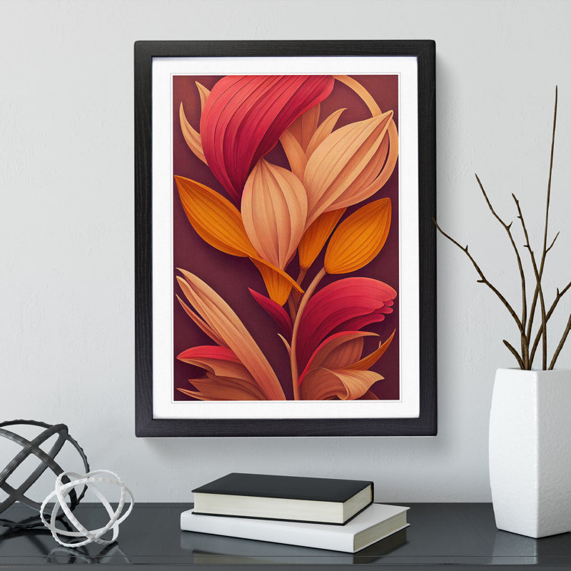 Flowers No.1 - Single Picture Frame Print, 64cm H x 46cm W x 2cm D, Black Framed
