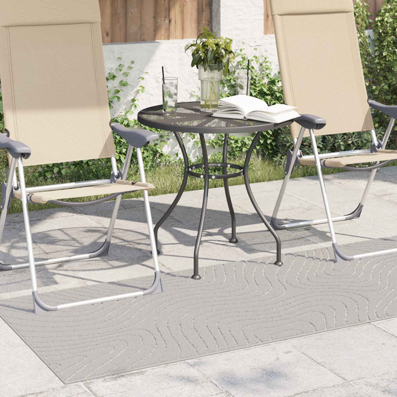 Modern Indoor and Outdoor Rug, Cream, Rectangle 80 x 150 cm