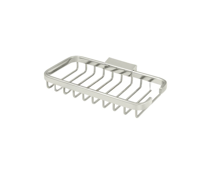 F952A7C5DF8743ABBCED4D0004105ADC Wire Basket, 8" x 4" Rectangular in Polished Nickel, Polished Nickel