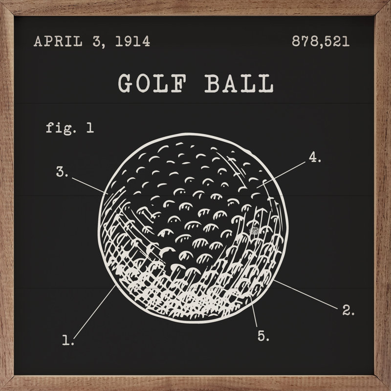 Balle de golf noir verni, H 16 po x l 16 po