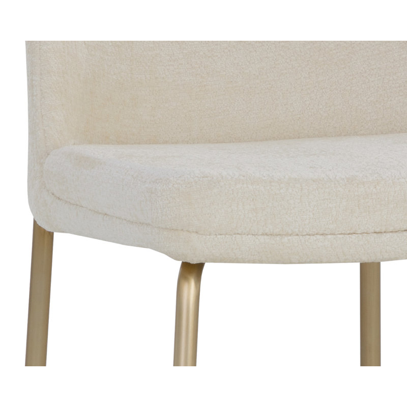 Clifton Upholstered Stool with Solid Wood Frame, Ivory