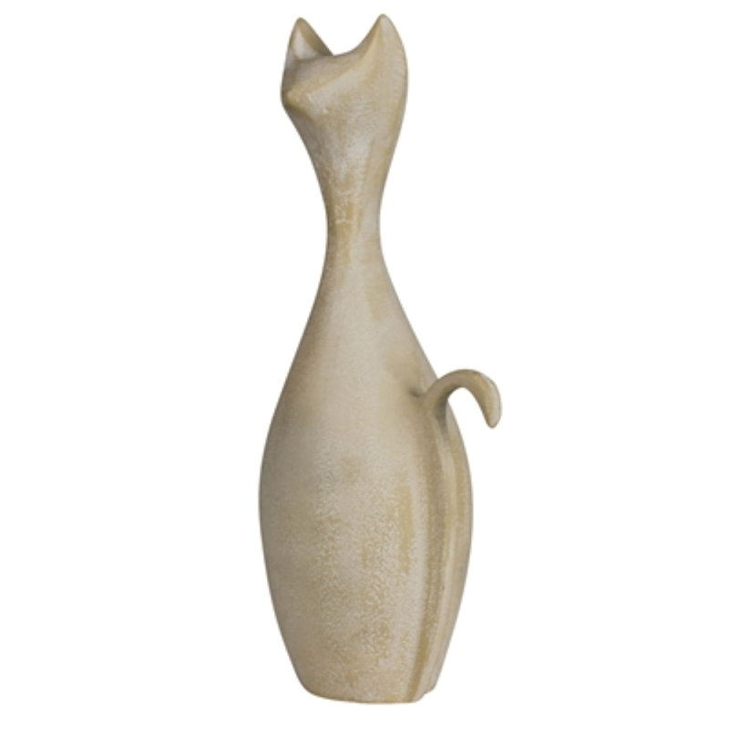 Grand chat - Lrg, beige blanchi, H 10 po x l 3,5 po x P 4 po, Beige