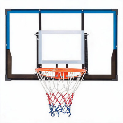 Panier de basketball mural 44 po avec panneau en PC incassable et rebord en acier