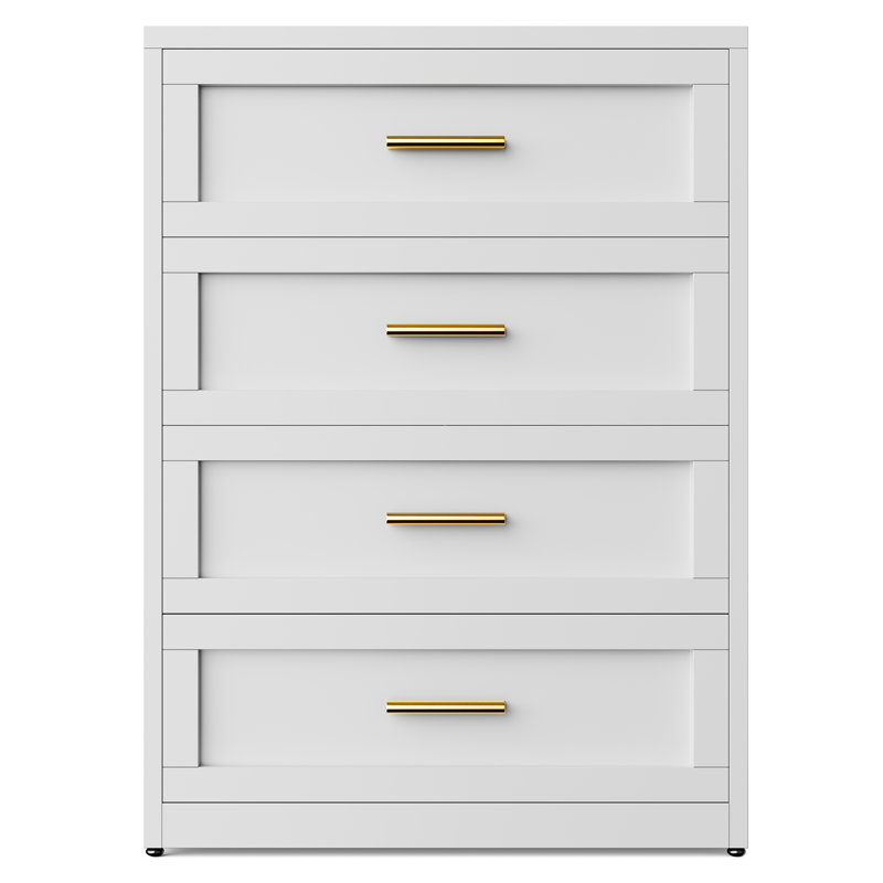 Metal 4-drawer Dressing Table, White