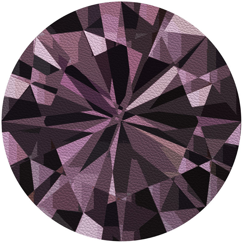 Facets 16'' Vinyl Placemat, Black/Pink