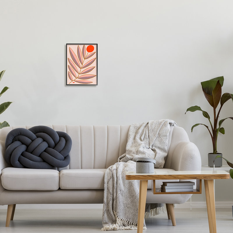 Abstract Botanical Print on Canvas with Black Frame, 11 x 14