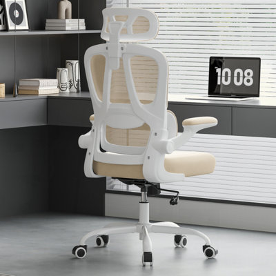 Chaise de bureau ergonomique, chaise de bureau avec appui-tête et soutien lombaire, chaise de bureau pivotante à haut dossier avec appui-tête pour chambre de bureau à domicile, cadeaux