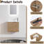 Petit meuble-lavabo de 22 po avec lavabo, fixation murale, porte à fermeture en douceur, lavabo en céramique blanc brillant, quincaillerie noir mat, look moderne pour la salle de bain, poignée à tirer, meubles-986758677