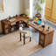 Bureau en bois massif en forme de L brun noisette-1450289245-1450289247