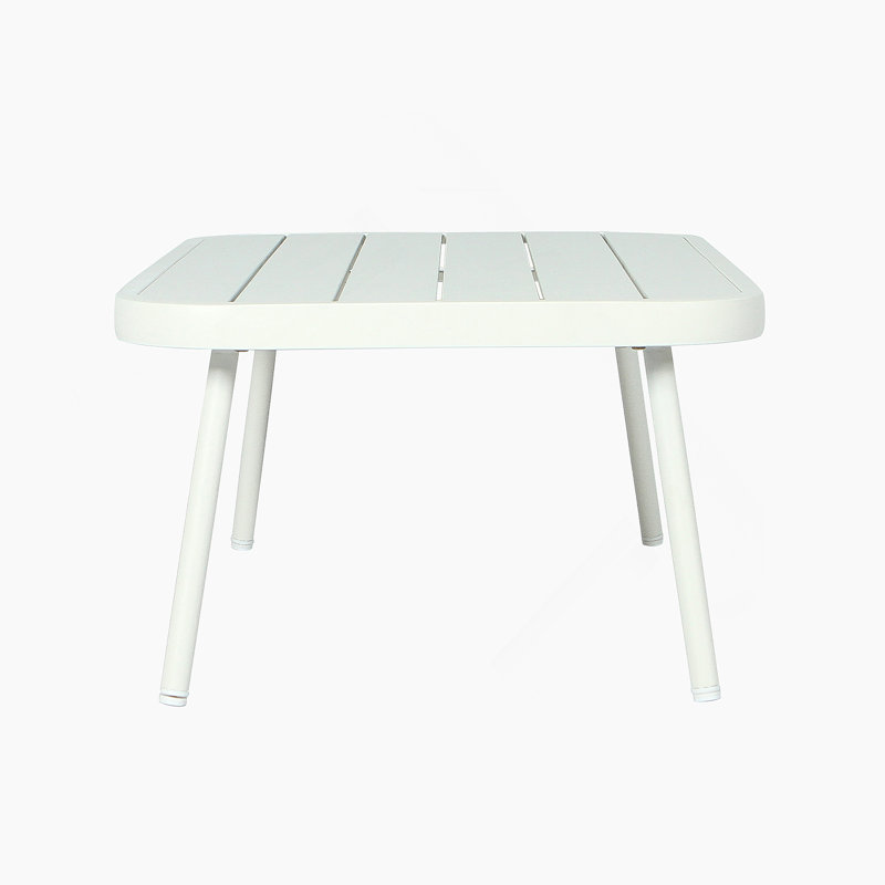 Causeuse et table en acier, Blanc cassé / vert