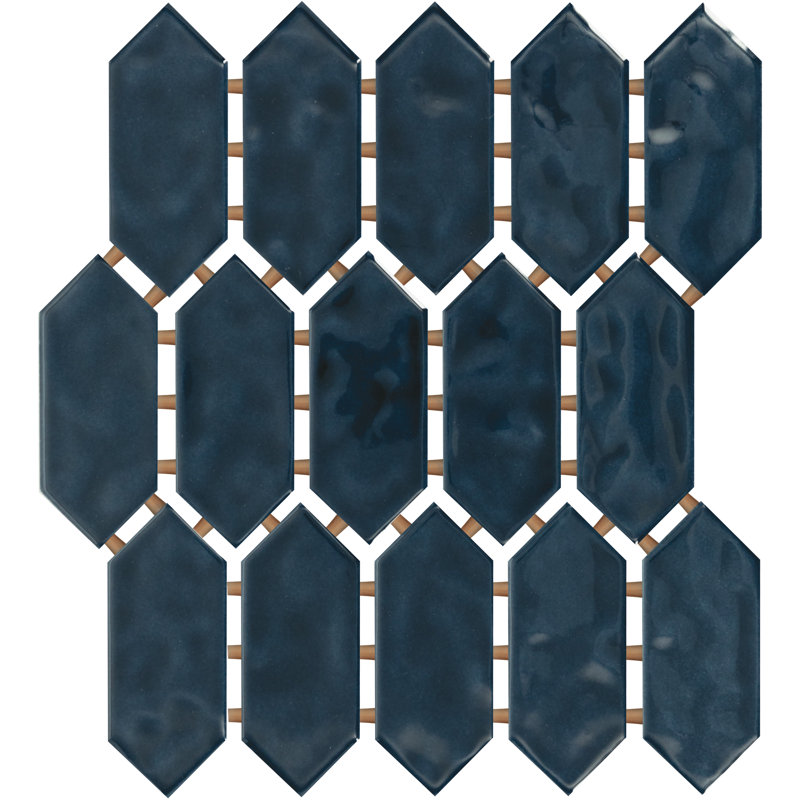 Itona Tile 2 x 5 Picket Mosaic Tile (12 PC Per Carton) (8.76 SQFT Per Carton), Deep Blue