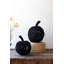 SET OF TWO PAINTED TWIG PUMPKINS - BLACK