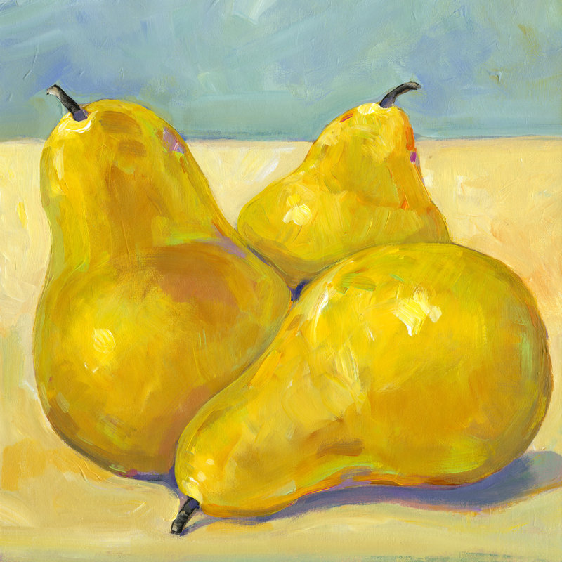 Tres Pears by Tim OToole - Wrapped Canvas Painting, 91cm H x 91cm W x 3.8cm D