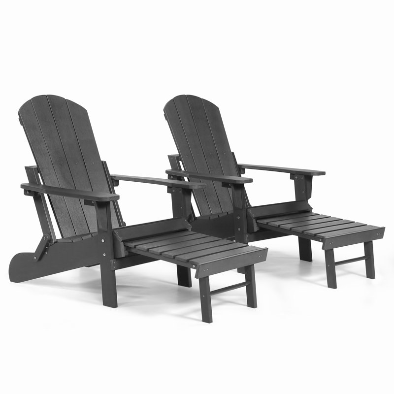 Chaise Adirondack pliante Hurley Morphew, Gris foncé