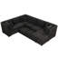 Chenille noire en forme de U avec lit escamotable et rangement, 2 ports, prises de courant pour le salon