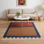 Tapis terre cuite / bleu marine 4 pi x 6 pi lavable à la machine 100% coton Bauhaus