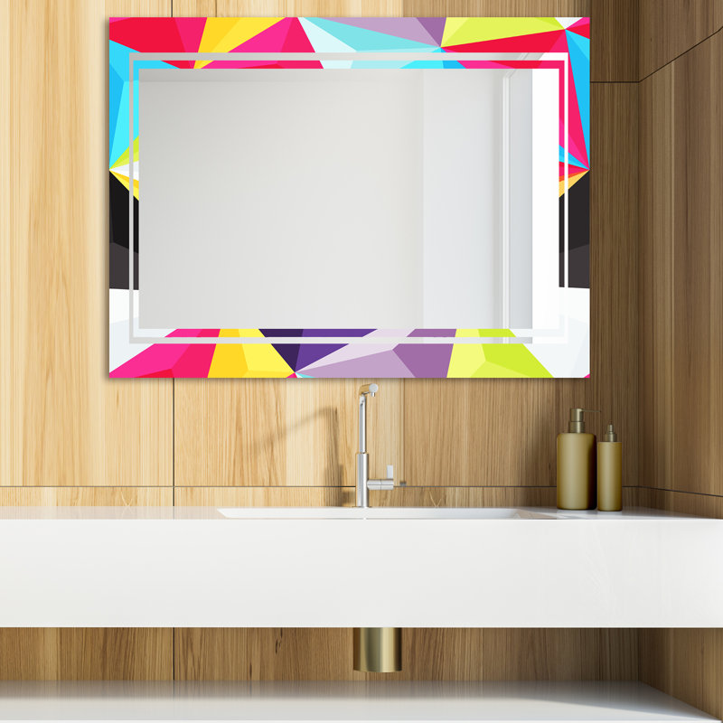 Glam Modern & Contemporary Vanity Mirror, 32" H x 24" W, Capricious Colorfields