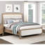 Grand lit contemporain tapissier brun avec panneau tactile à DEL et bois, utilisation moderne dans la chambre à coucher en brun, activé pour la lecture