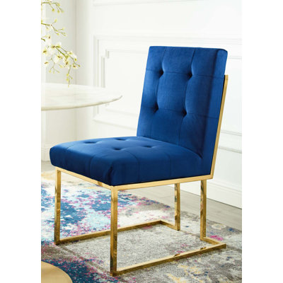 Privy Stainless Steel Upholstered Fabric Dining Accent Chair
