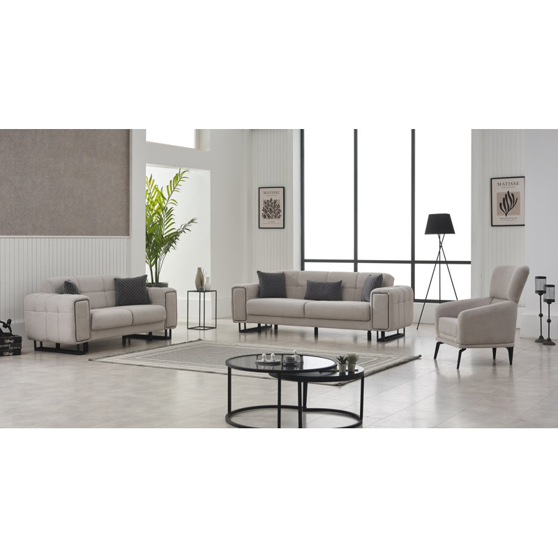 Modern Elegance 3-Piece Storage Sofa Set