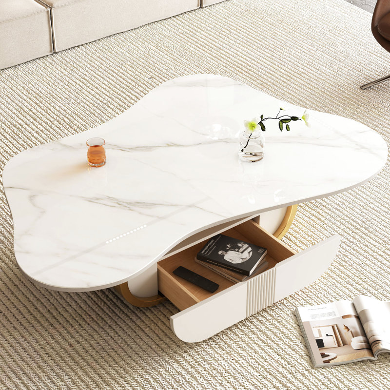 Table basse moderne avec plateau en pierre frittée Modern Butterfly