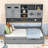 Wooden Daybed With Trundle, Cabinet and Shelf-576730203-576730200