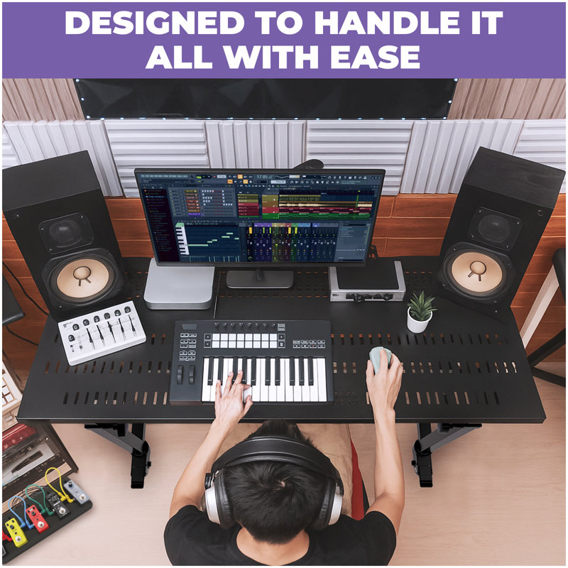 Plateau de table liquide liquide SEULEMENT pour les supports à clavier de style X et le support à piano de style Z - support de table de portable, plateau de table de mixage