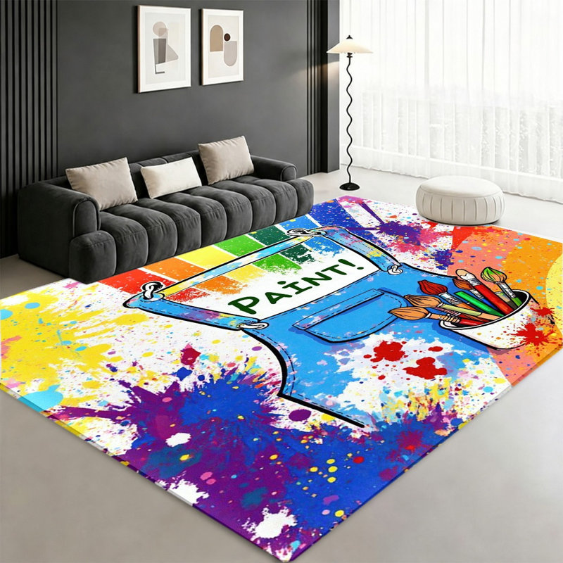 Tapis peint de peinture arc-en-ciel de peinture Painter, Rectangle 8 pi 2 po x 5 pi 11 po (250 x 180 cm)