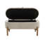 Banc de rangement avec siège rembourré en velours côtelé taupe-405039562