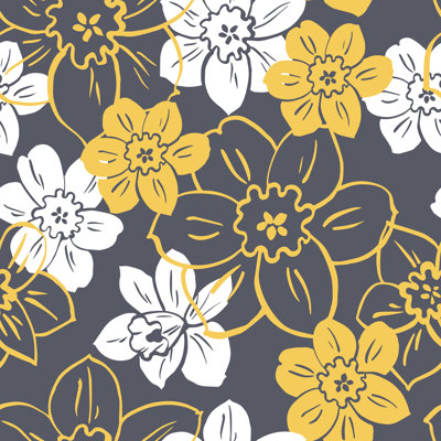 Vona Floral Vector - Wrapped Canvas Print
