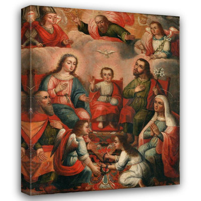 Alcott Hill® Cusco School Gallery Wrapped Canvas Art Titled: The family of Christ Child