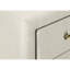 Table de chevet beige en lin pour chambre à coucher - Augmenter la capacité de rangement transitionnelle avec revêtement et tiroir