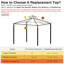 Toile de remplacement pour abri de jardin pour abri de jardin à 2 niveaux Crescent TJSG081-106878520-106878525