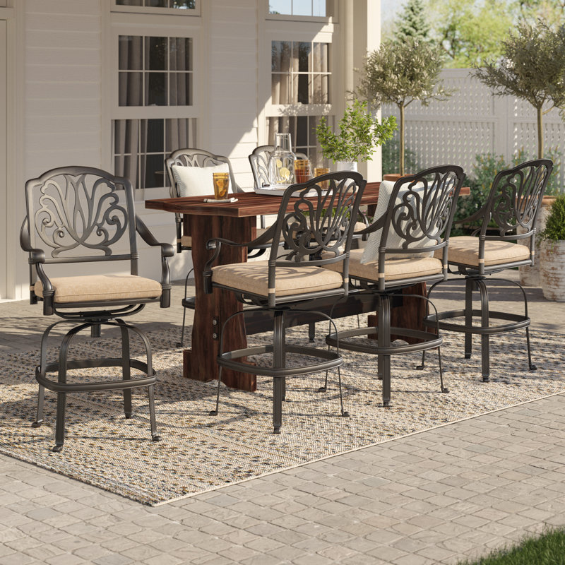 Lebanon Metal Outdoor Stool with Cushion