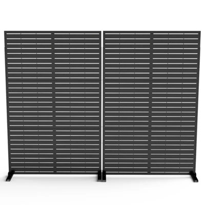 Morden Privacy Screens Metal Panel–2 Set of Freestanding with Stand, Christmas Background Wall, Perfect for Trash Cans, AC Units, Patio Divider, Balco by FLIZE