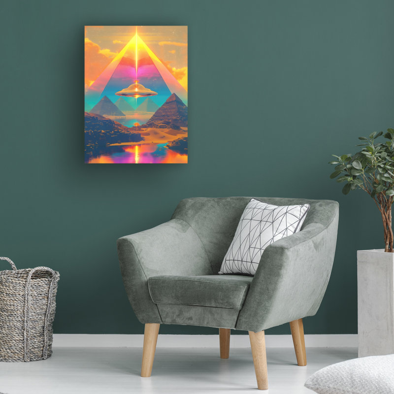 «Ray Heere Ufo Pyramid 1», art sur toile, H 24 po x l 18 po