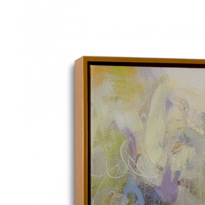 Impression sur ressorts par Janet Itsne, «Floater», reproduction encadrée sans passe-par, H 24 po x l 18 po, Doré