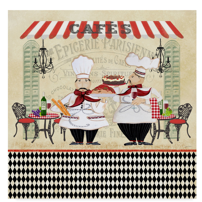 French Cafe Chefs Gallery-Wrapped Canvas Art, 14 x 14 Inches