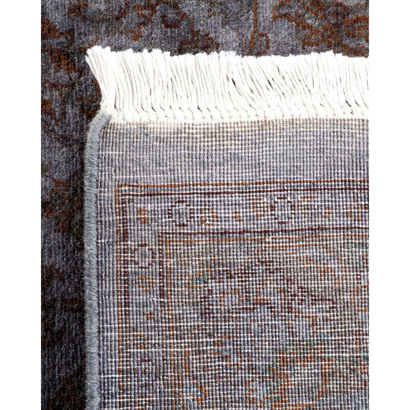 Xiah One-of-a-Kind 2' 6" X 12' 7" New Age Wool Area Rug Grey