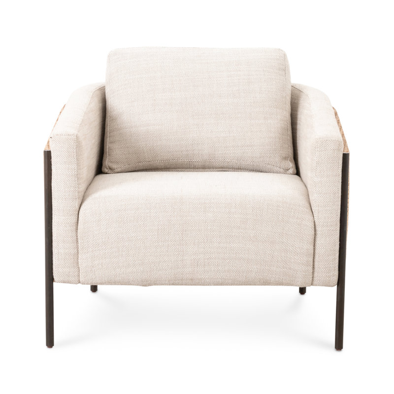 Jayda Linen Armchair, Gable Taupe Polyester Blend, Light Brown
